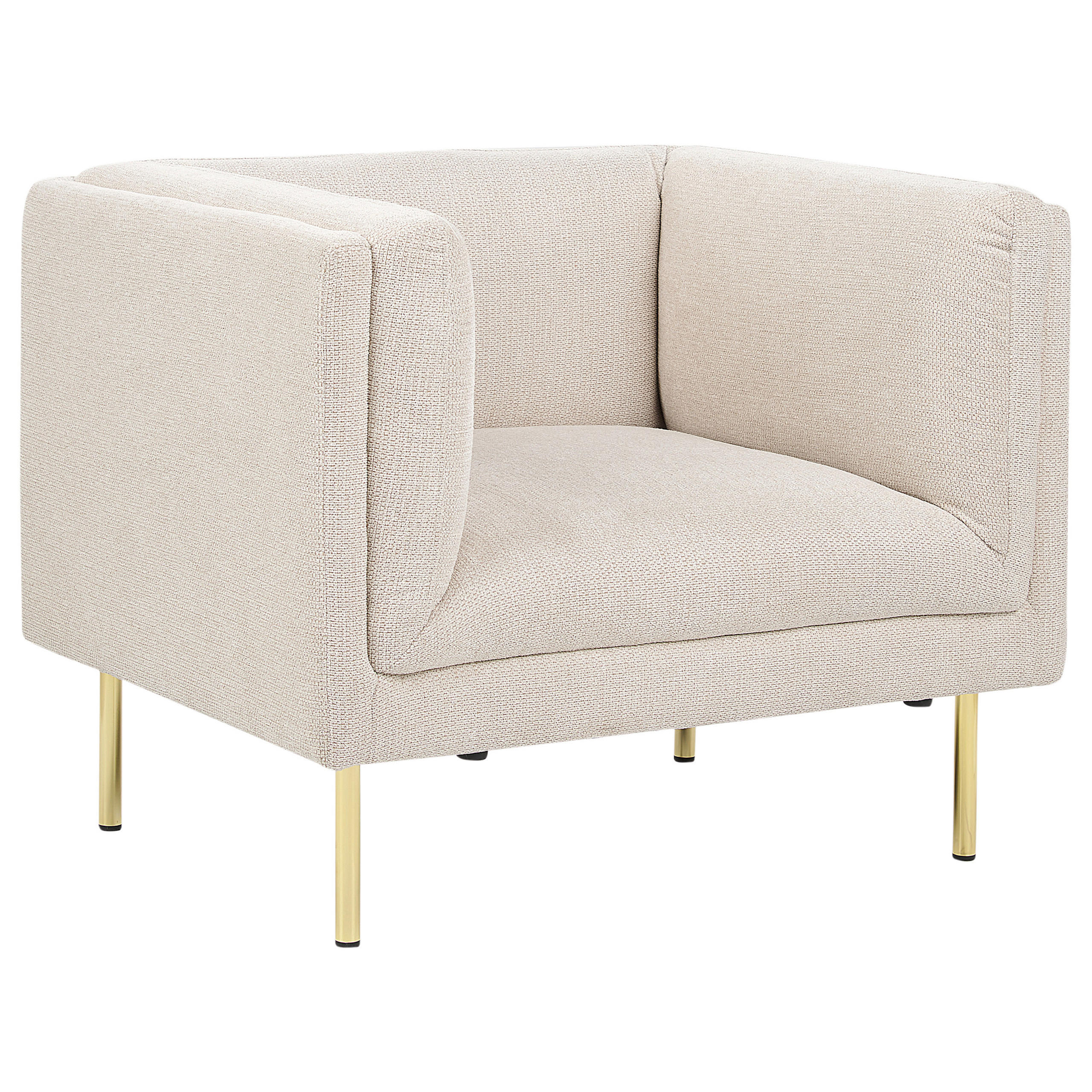 SESSEL Beige Moen - Beige/Goldfarben, Textil (87/72/75cm) - Beliani