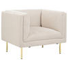 SESSEL Beige Moen - Beige/Goldfarben, Textil (87/72/75cm) - Beliani