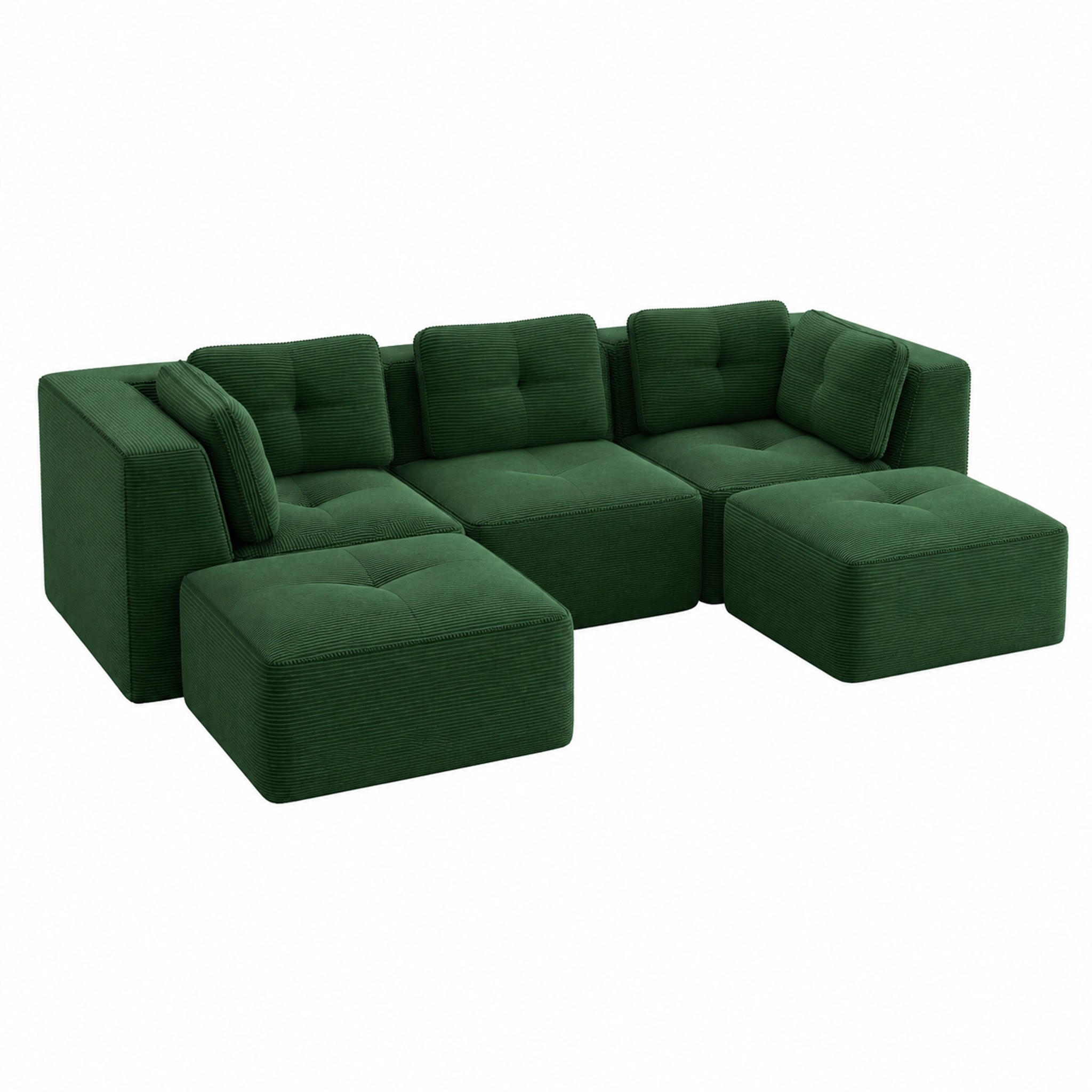 Meubliv Ecksofa Grün 177x69x297.1 cm