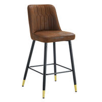 BARHOCKER 2er-Set 100 cm Tech-Stoff Braun Metall Schwarz - Dunkelbraun, Metall (45/100/42cm) - Meubliv