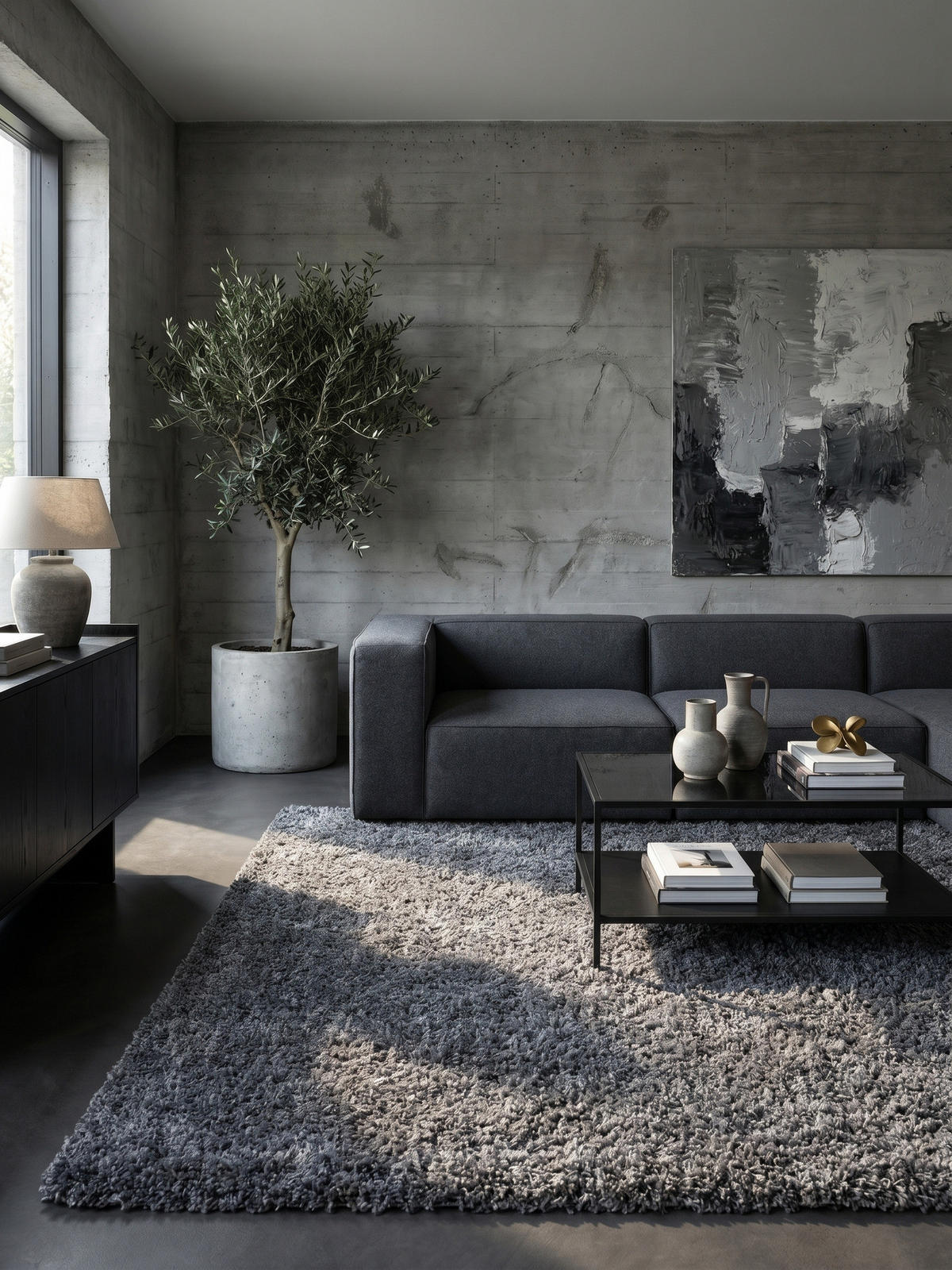 HOCHFLORTEPPICH RHEIN, einfarbig, aus Polypropylen, Grau, 80 x 250 cm - Grau, Textil (80/250cm) - KADIMA DESIGN