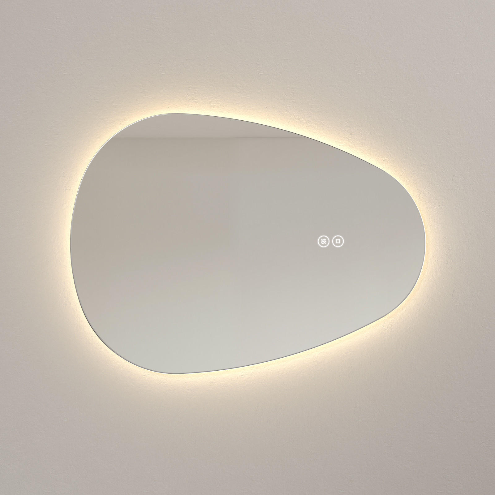 BADSPIEGEL mit Touch-Schalter, Dimmbar 70/50/3 cm - Weiß, Glas (50/2.9/70cm) - EMKE