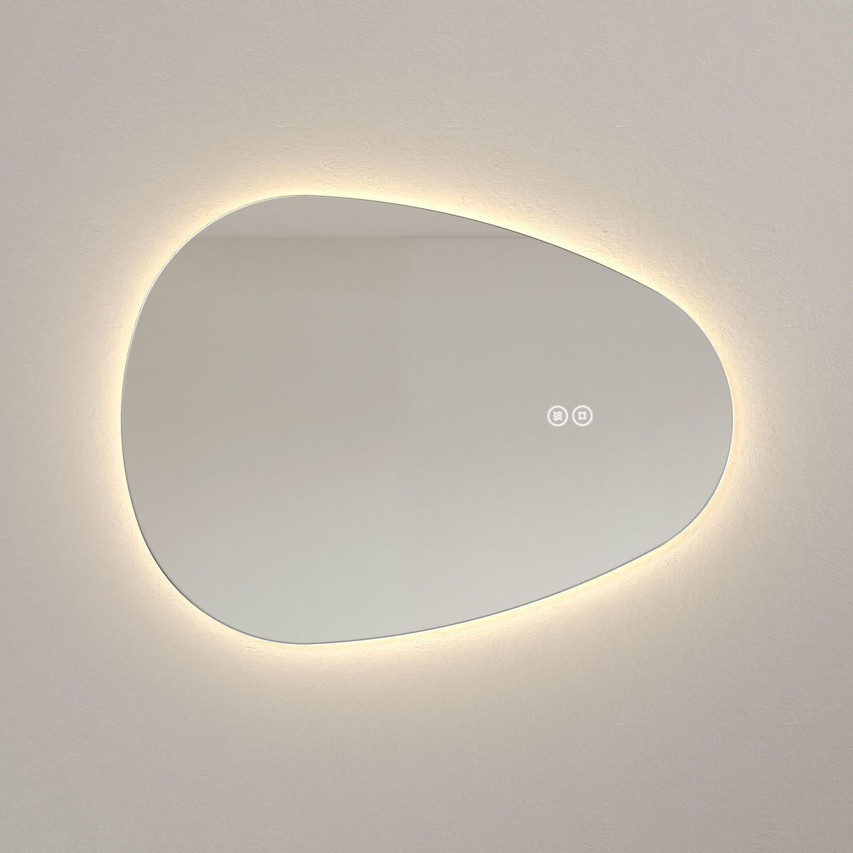 BADSPIEGEL mit Touch-Schalter, Dimmbar 70/50/3 cm - Weiß, Glas (50/2.9/70cm) - EMKE