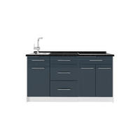 KUCHYNSKÝ BLOK Fame-Line, Tmavo modrá vysoký lesk/biely, 150 cm, AP Antracit - biela/tmavomodrá, kompozitné drevo (150/82/60cm) - Vicco