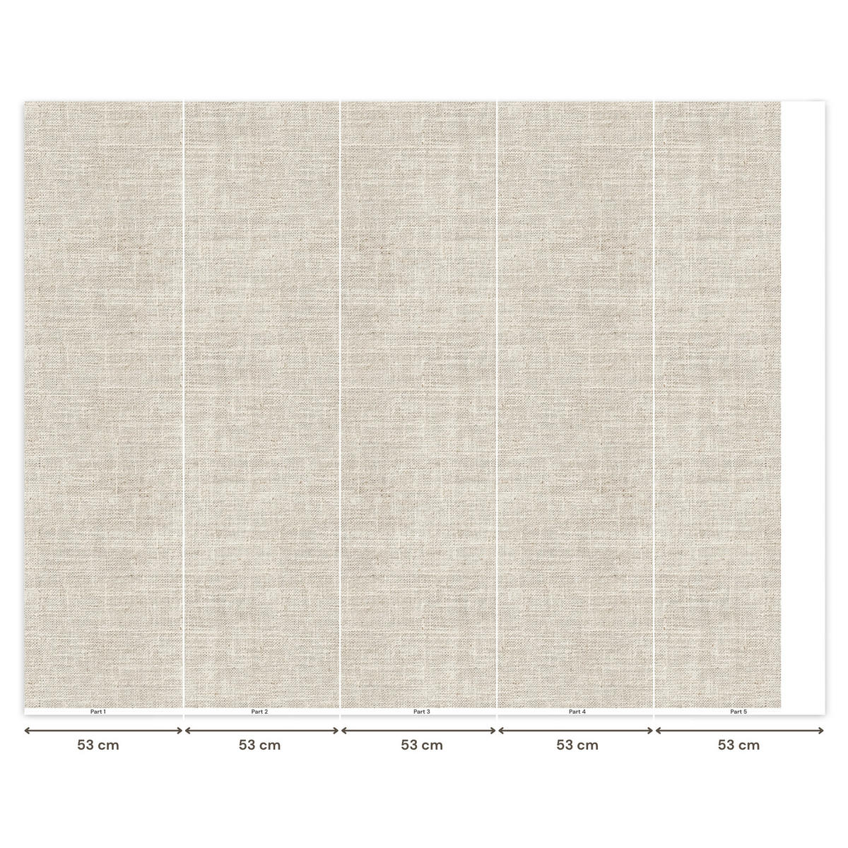 TAPETE - Leinen - Textur - Beige - 260x220 cm - Creme, Papier (260/220cm) - OnlyWow