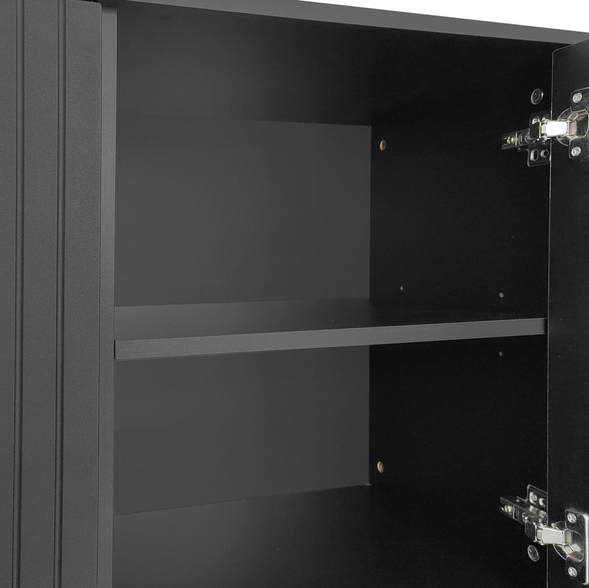 SIDEBOARD 3-türig mit verstellbaren Regalböden MDF Schwarz - Schwarz, Holzwerkstoff (138/80.5/40cm) - Meubliv