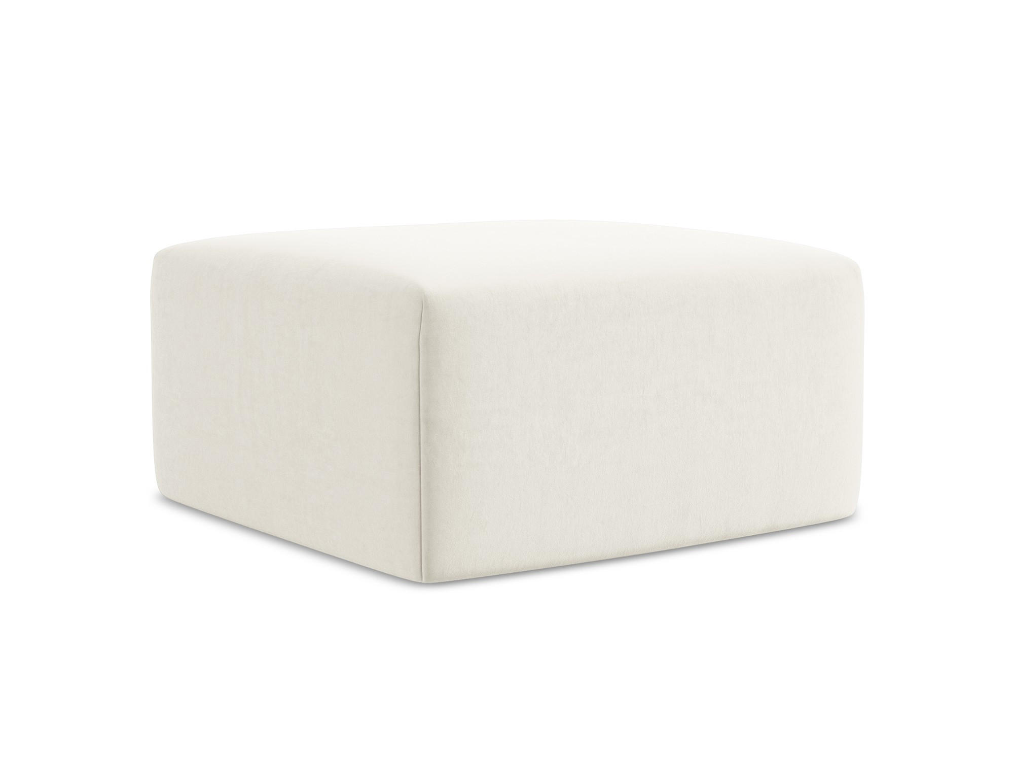 POUF Samt Stoff Beige - Creme/Schwarz, Holzwerkstoff/Kunststoff (75/37/75cm) - Makamii