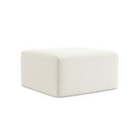 POUF Samt Stoff Beige - Creme/Schwarz, Holzwerkstoff/Kunststoff (75/37/75cm) - Makamii