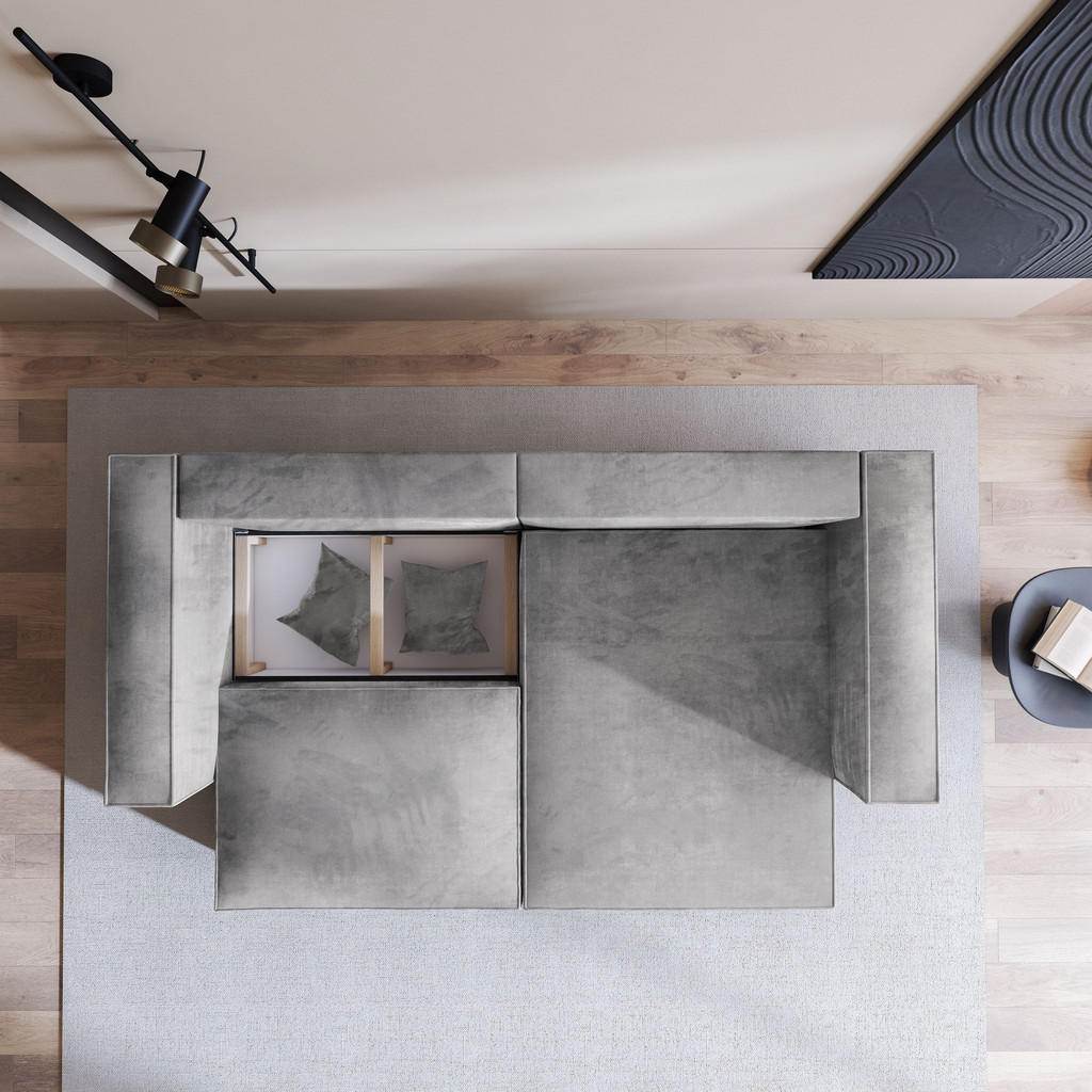 Thumbnail - Masseno Ecksofa, Grün, Holz, 3-Sitzer, L-Form,L-Form, 245x148 cm, Wohnzimmer, Sofas & Couches, Wohnlandschaften, Ecksofa...