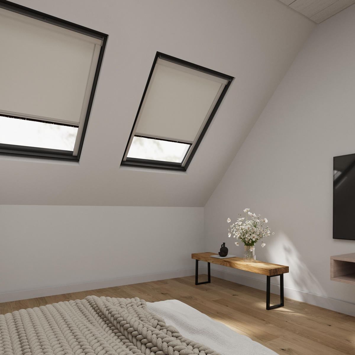 DACHFENSTERROLLO Cocoon Größe: UK04 - Sandfarben, Textil (117/80/5cm) - Cocoon Home Concepts