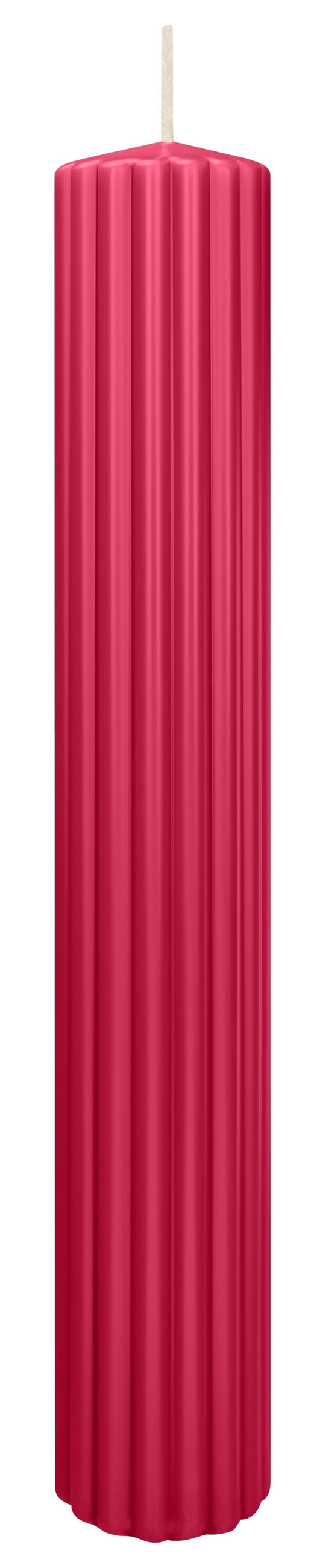 RILLEN KERZEN Magenta 300 x Ø 45 mm, 4 Stück - Magenta, Paraffin (8/15/15cm) - Wiedemann Kerzen