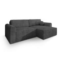ECKSOFA FIANO P Graphitfarben Kordstoff mit Schlaffunktion - Graphitfarben, Holz (245/148cm) - MASSENO