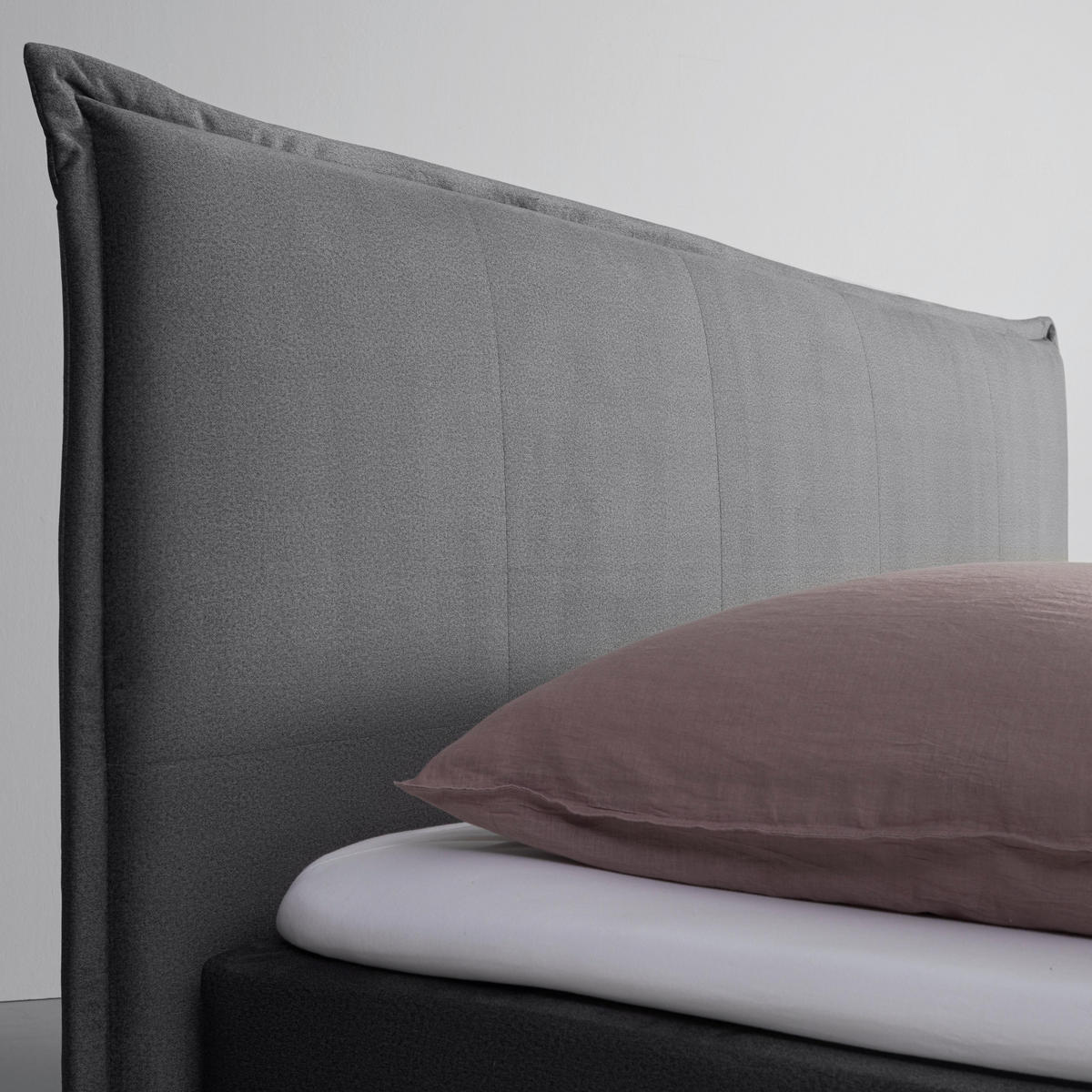 BOXSPRINGBETT Leonora Grau ca. 200 / 200 cm mit Topper - Grau, Holz - Bessagi Home