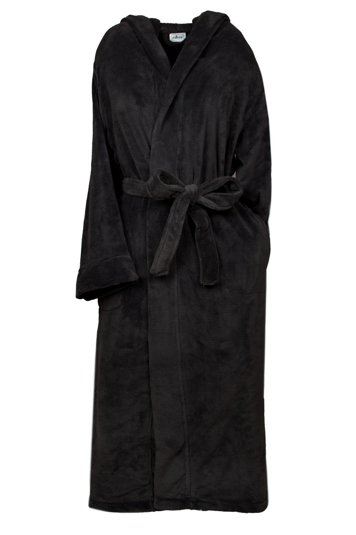 BADEMANTEL, M, 100% Polyester, Schwarz - Schwarz, Textil (Mnull) - Zollner