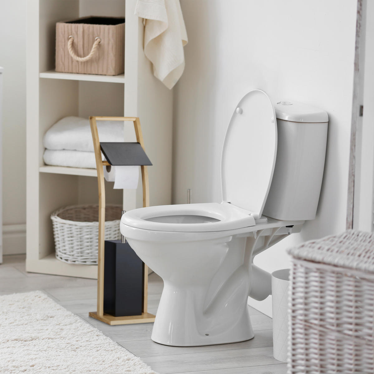 WC-GARNITUR - Multicolor, Holz/Kunststoff (20/74/20cm) - Relaxdays