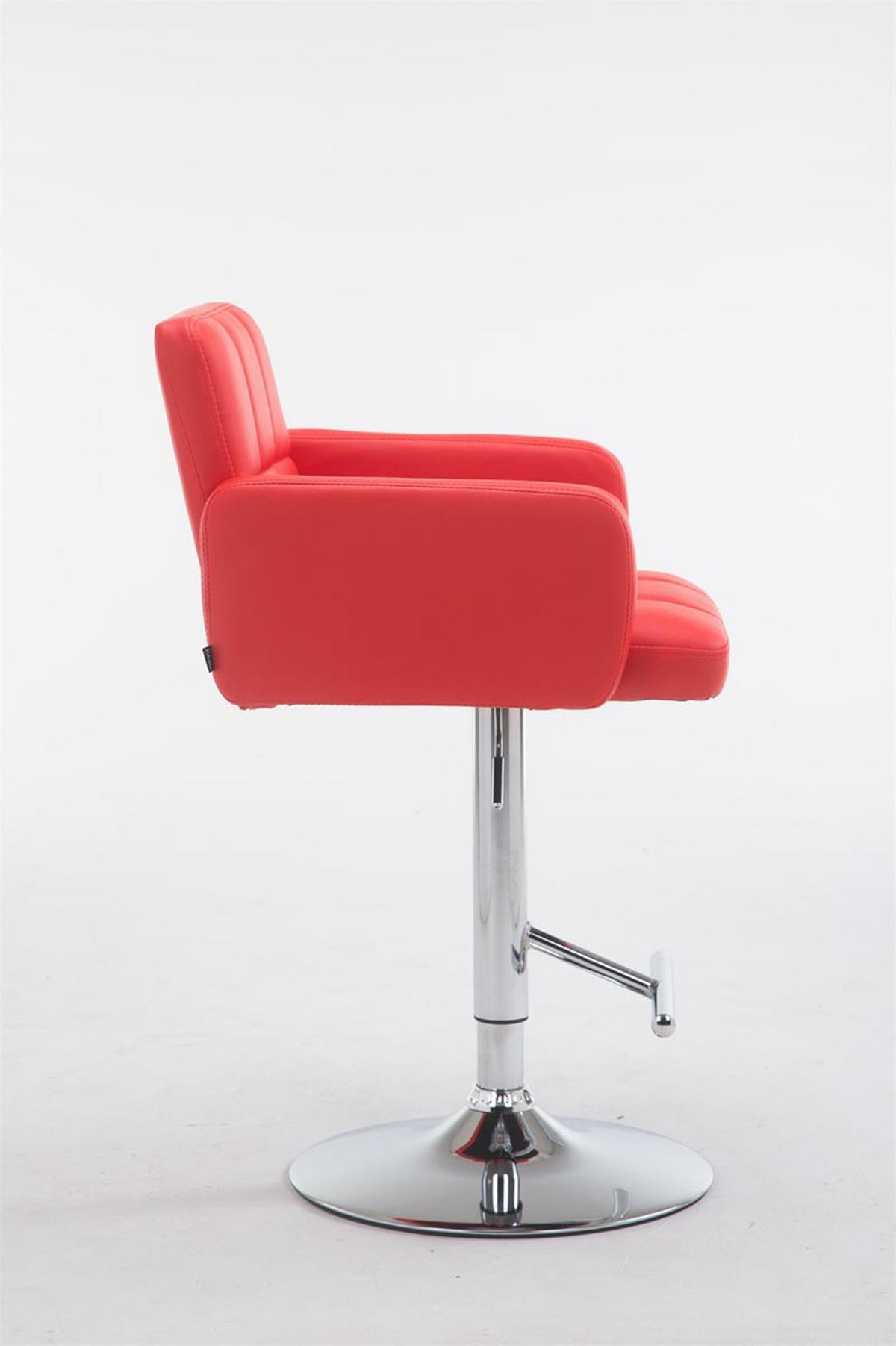 BARHOCKER Lausanne, Gestell Metall in Chromoptik, Kunstleder Rot - Chromfarben/Rot, Kunststoff/Textil (60/100/56cm) - TPFLiving