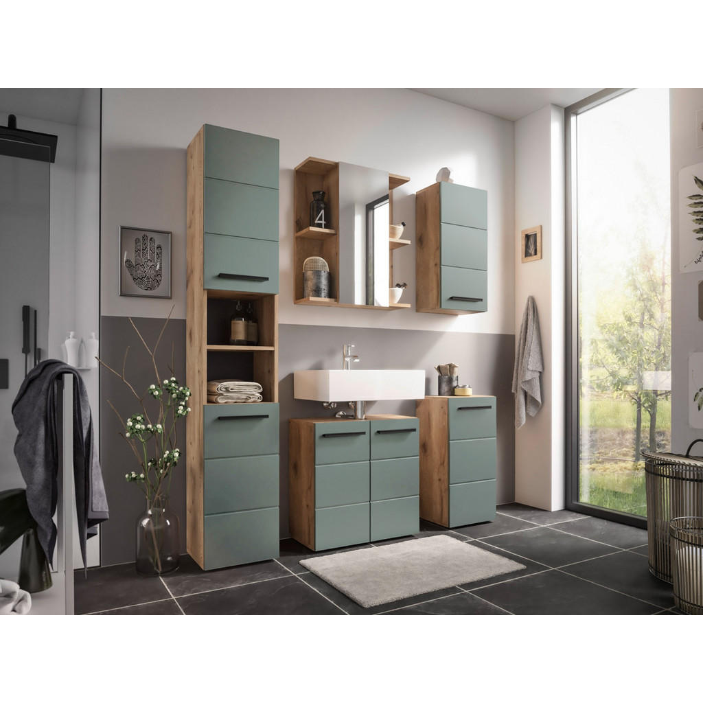 Thumbnail - moebel dich auf Badmöbel, Grün, Kunststoff, 188x190x31 cm, Badezimmer, Badmöbelsets & Badmöbelserien, Badmöbel-Sets