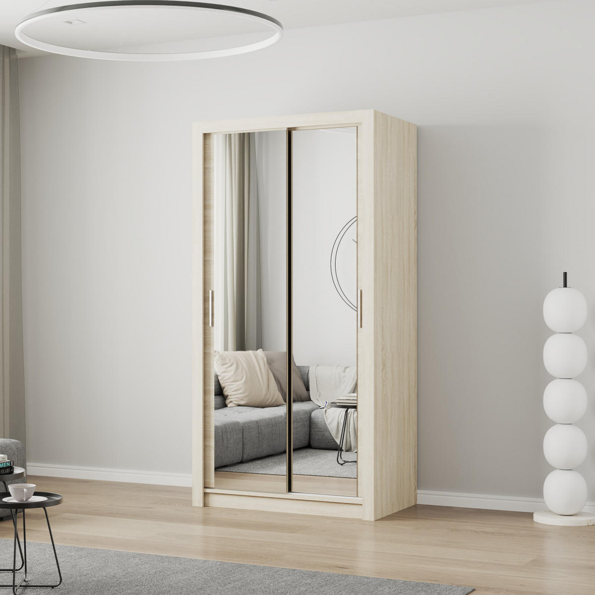 SKŘÍŇ s otočnými dveřmi Milan 100 cm 100/200/64 cm, 2dveřová, dub sonoma - Sonoma dub, kompozitní dřevo (100/200/64cm) - imoebel24