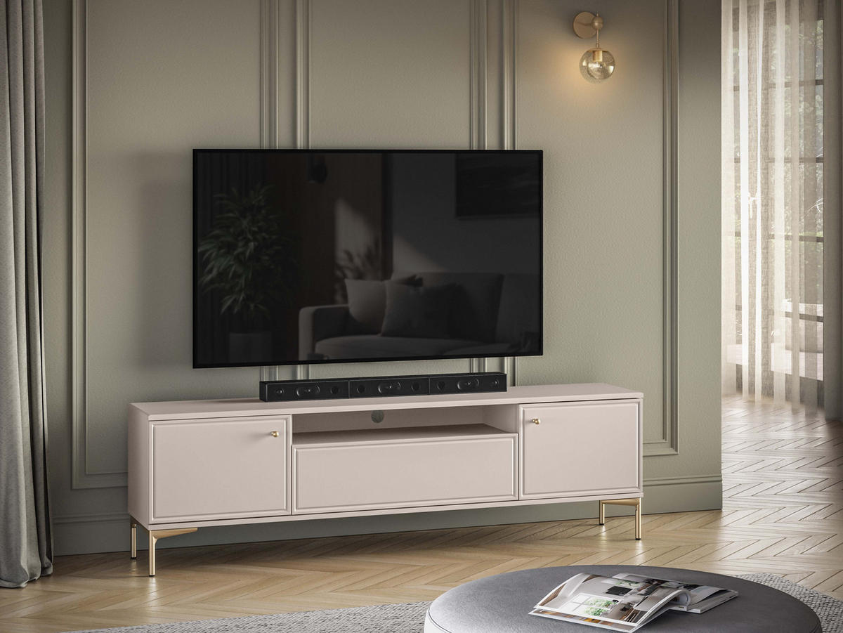 WOHNZIMMER Set 3-tlg. – Sandro – Kaschmir - Sandfarben/Kaschmir, Holzwerkstoff (180/53/34cm) - hi-markt