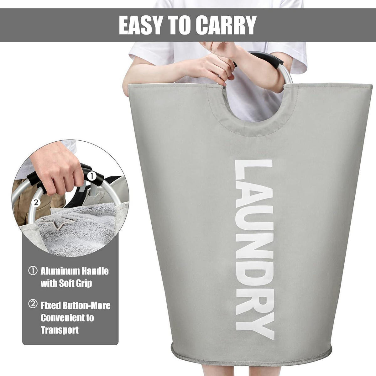 WÄSCHEKORB 125L Grau - Grau, Textil (45/79/45cm)