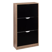 SCHUHSCHRANK 3 Fächer 60/23,3/119,5 cm - Schwarz, Holzwerkstoff (23.3/119.5/60cm) - 5five Simply Smart
