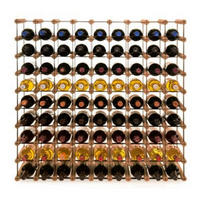 WEINREGAL Vinotega Mod Metal 92,5x92,5x24,5 cm 9x9 Flaschen Massives Kiefernholz Braun Geölt - Braun, Holz (92.5/92.5/24.5cm) - PROREGAL
