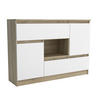 KOMMODE FIORENZA 120/85/33 cm mit 2 Schubladen 2 Türen Sonoma Eiche - Weiß/Sonoma Eiche, Holzwerkstoff (120/85/33cm) - MASSENO