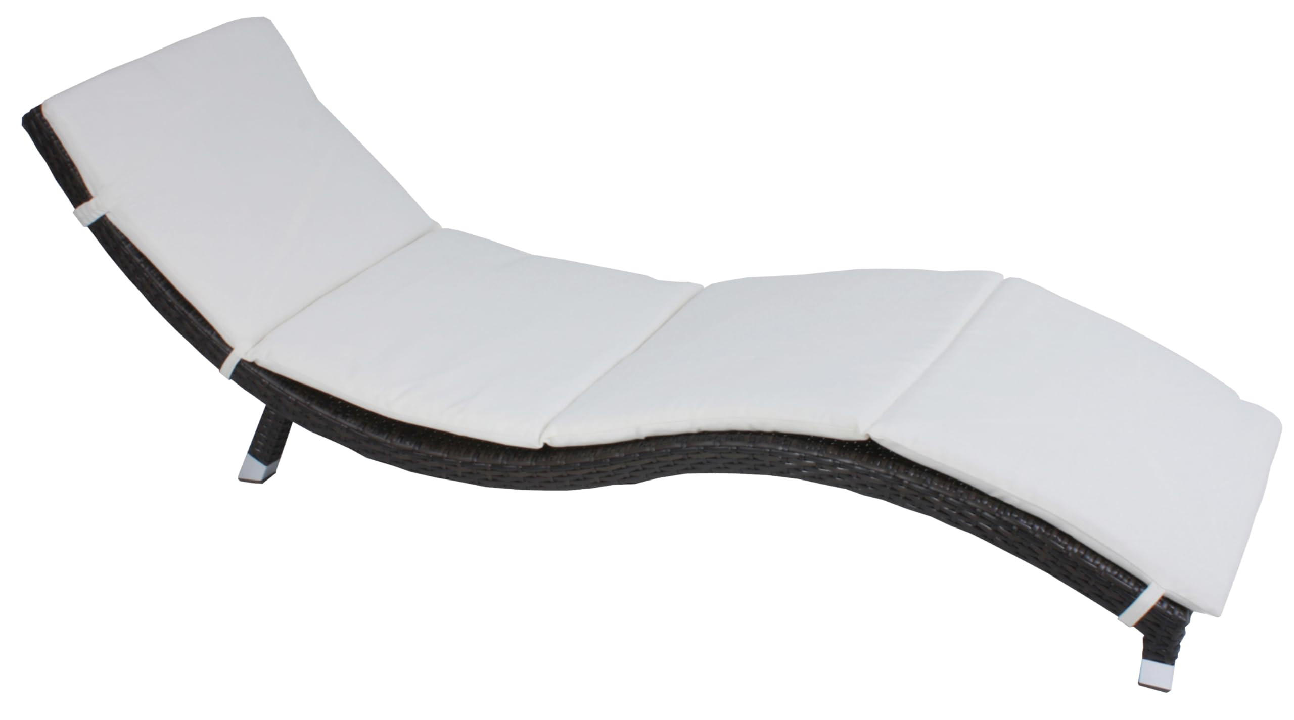 SONNENLIEGE Alice mit Auflage Coffee Kunststoff Gartenliege Wellig - Mokka, Kunststoff (59/62/185cm) - DELUKE