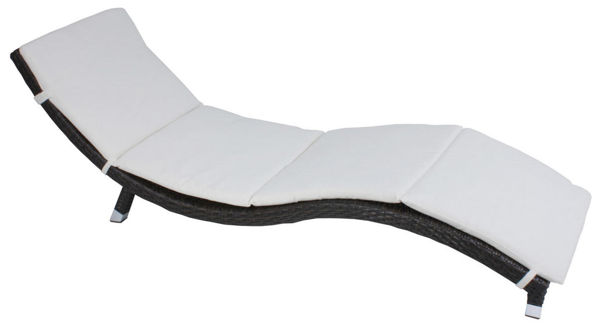 SONNENLIEGE Alice mit Auflage Coffee Kunststoff Gartenliege Wellig - Mokka, Kunststoff (59/62/185cm) - DELUKE