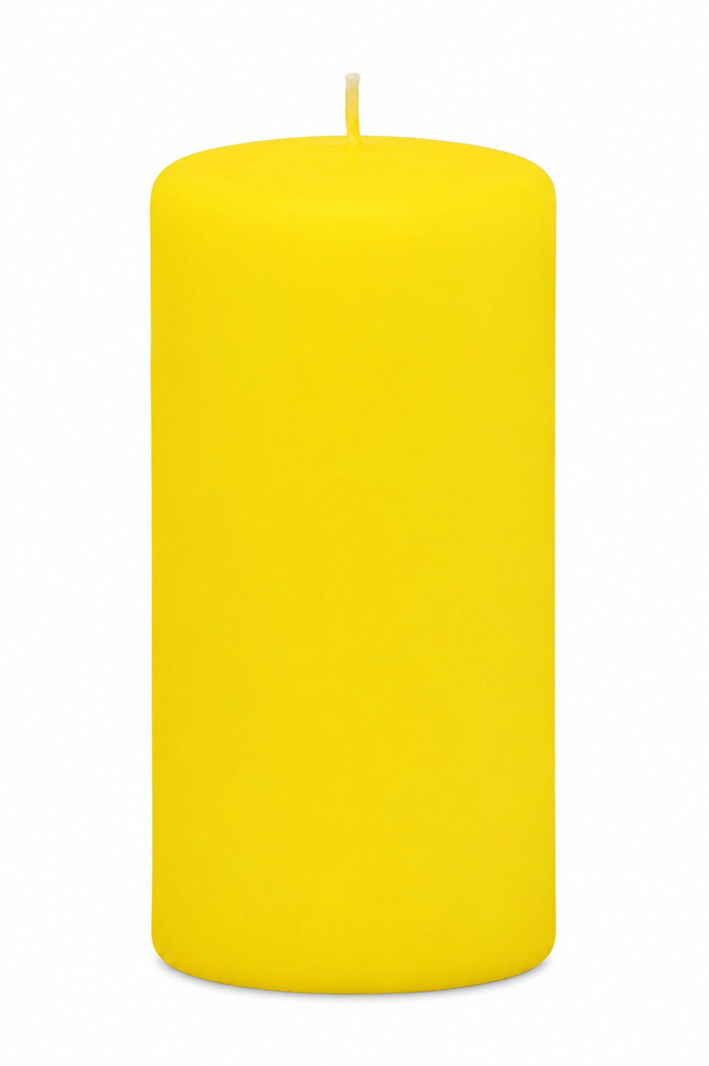 STUMPENKERZEN Samt-Lack Limoncello 12 x 6 cm, 4er Set - Gelb, Paraffin (6/12/12cm) - Kopschitz Kerzen