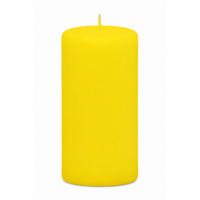 STUMPENKERZEN Samt-Lack Limoncello 12 x 6 cm, 4er Set - Gelb, Paraffin (6/12/12cm) - Kopschitz Kerzen