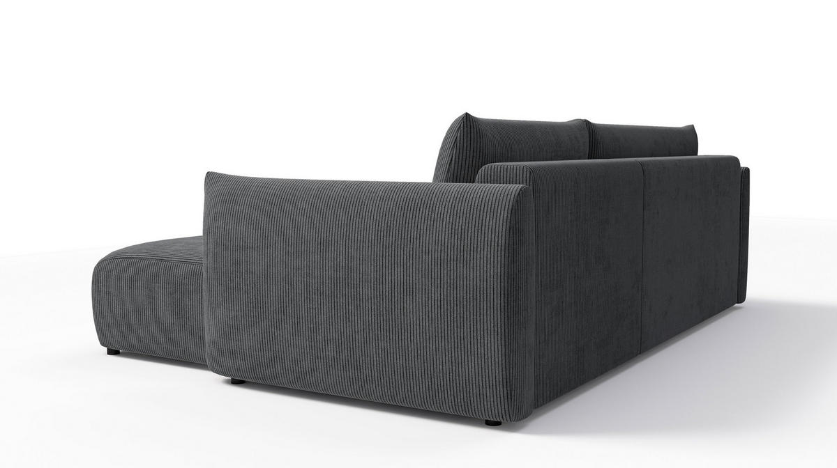 ECKSOFA TAUER 3-Sitzer links, dunkelgrau - Dunkelgrau/Schwarz, Holz/Textil (248/173cm) - Courtois Laville