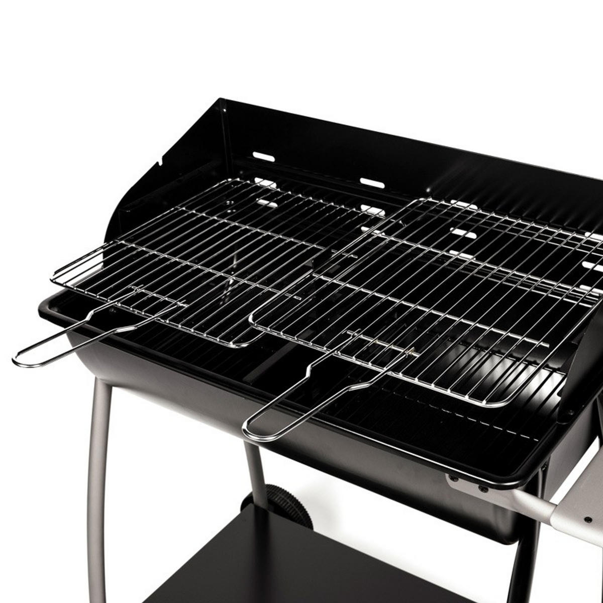 HOLZKOHLEGRILL Schwarz - Schwarz, Metall (52.5/94/104.5cm) - Somagic