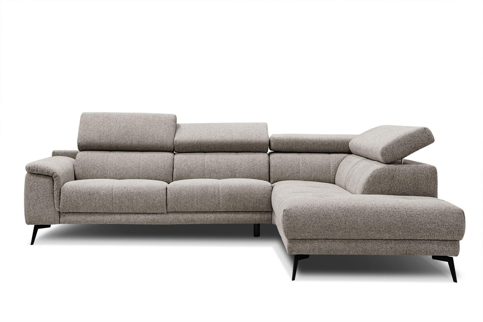 ECKSOFA FIERO 5-Sitzer, taupe - Taupe/Schwarz, Holzwerkstoff/Textil (290/228cm) - Courtois Laville
