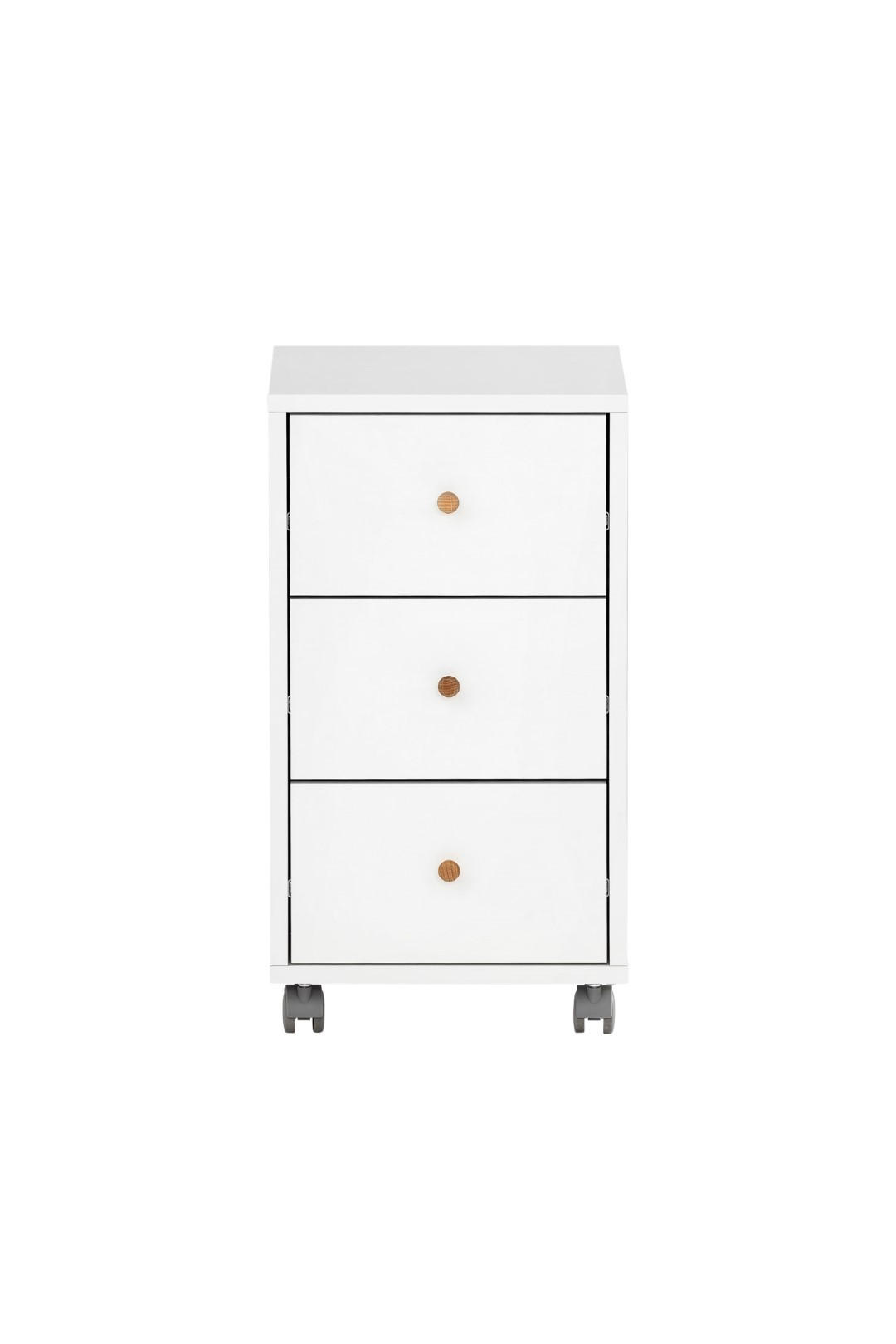 ROLLCONTAINER Jaguar 59,7x32,6x39 cm 3 Schubladen Weiß - Weiß, Holz (32.6/59.7/39cm) - PROREGAL
