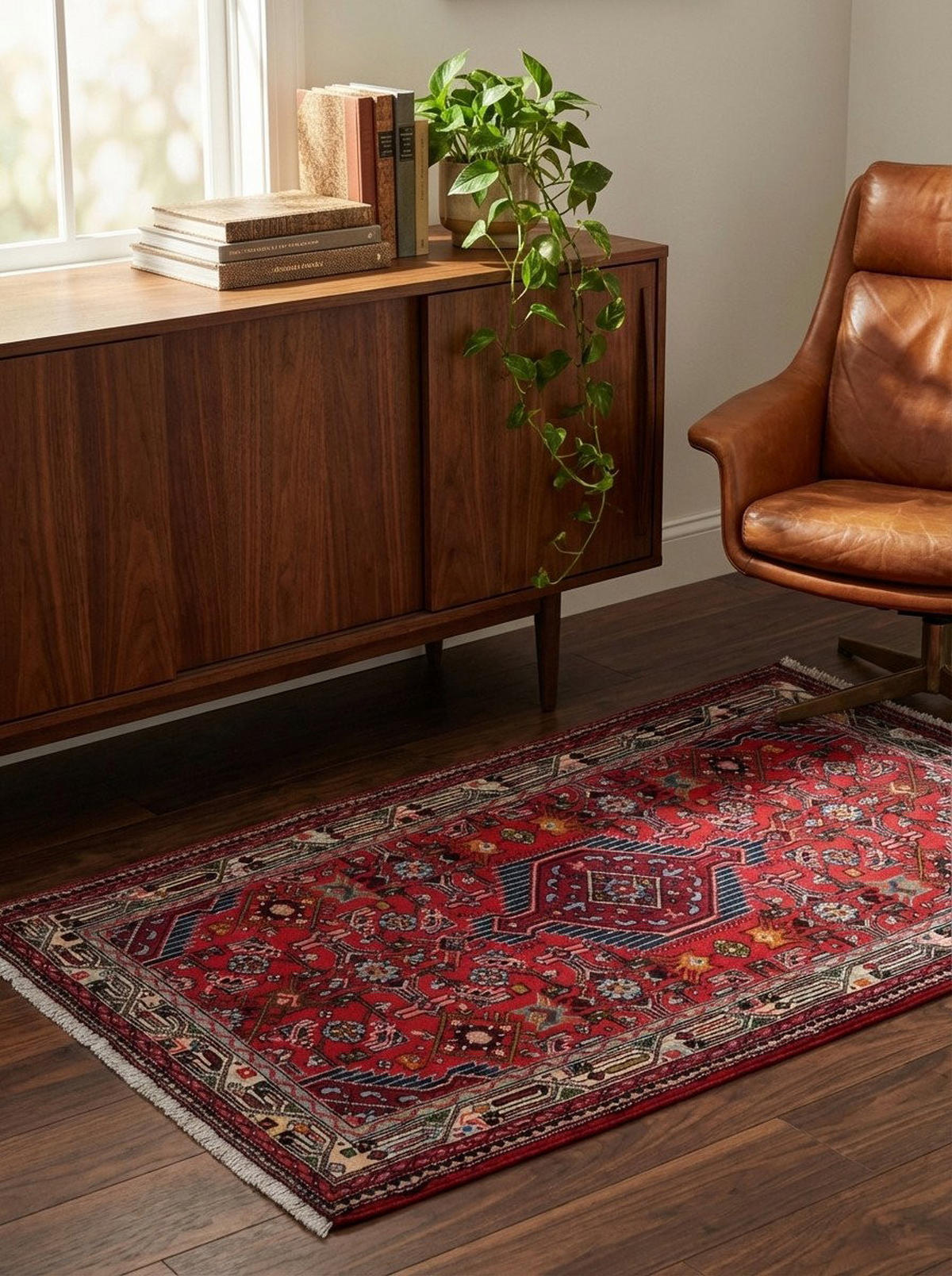 TEPPICH Assadabad Rot 148/102 cm Schurwolle - Rot, Textil (102/148cm) - Looma