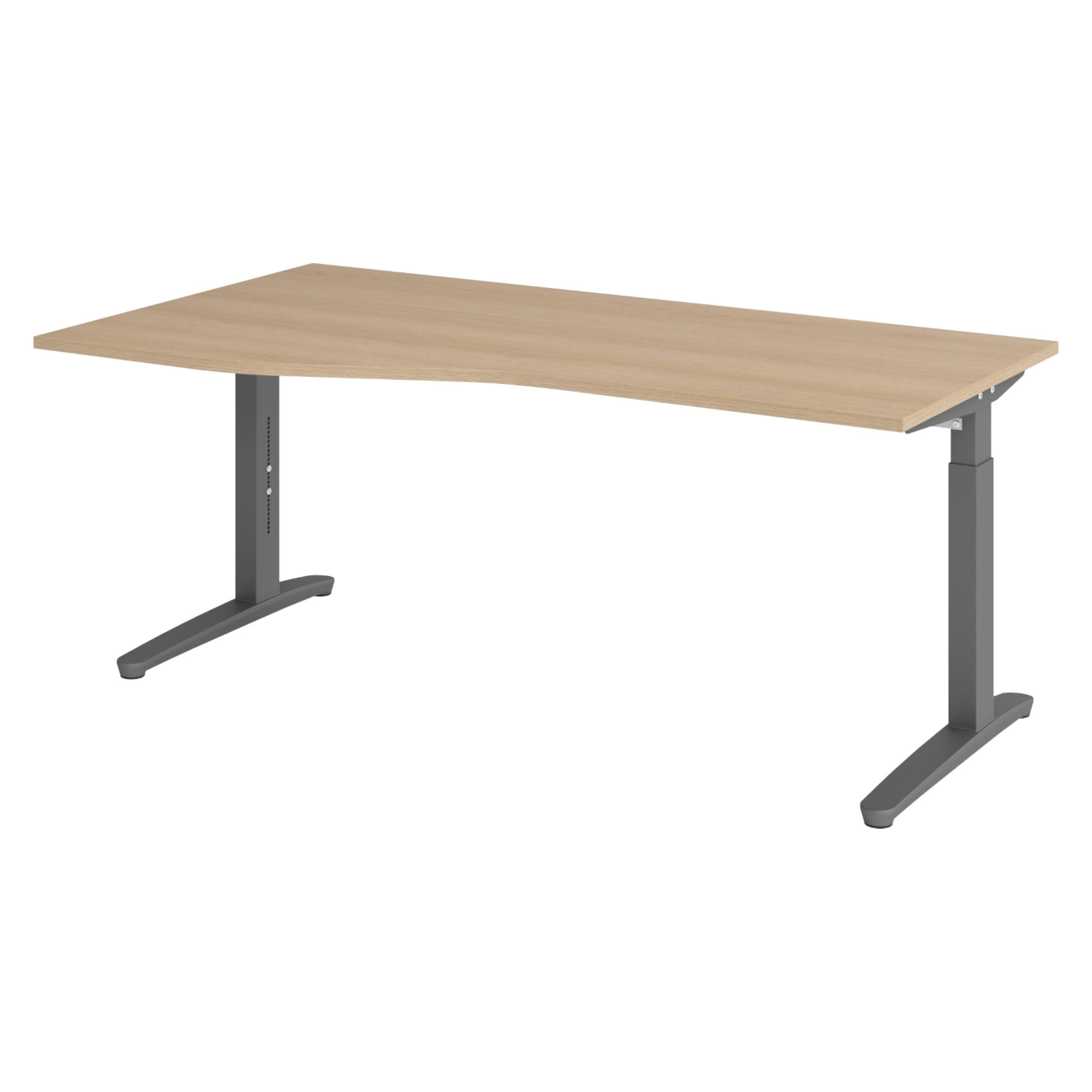 SCHREIBTISCH Serie-XB 100/180/74 cm in Eichefarben/Graphitfarben - Eichefarben/Graphitfarben, Holzwerkstoff (100/180/74cm) - bümö