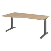 SCHREIBTISCH Serie-XB 100/180/74 cm in Eichefarben/Graphitfarben - Eichefarben/Graphitfarben, Holzwerkstoff (100/180/74cm) - bümö
