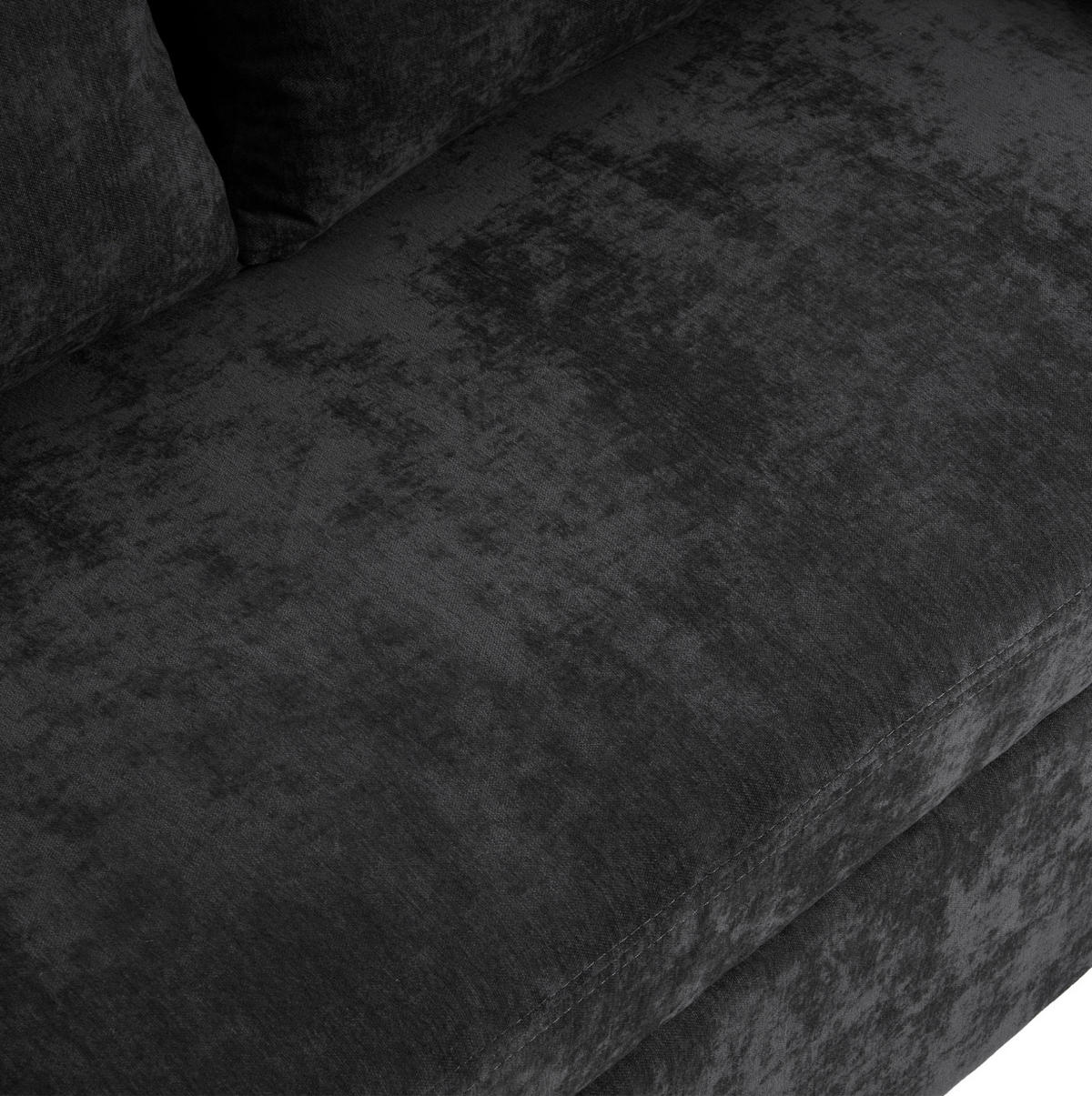 SCHLAFSOFA ausziehbar 129 x 163 cm Chenille Gray - Grau, Metall (76/81/129cm) - Meubliv