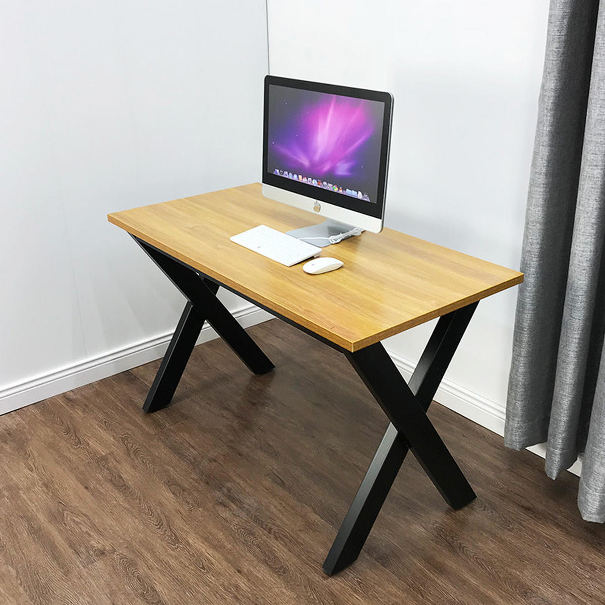 TISCHBEINE 2-tlg Set X-förmige aus Eisen in Schwarz 71-cm hohe 50 x 7 x 71 cm - Schwarz, Metall (50/71/7cm) - Livingandhome