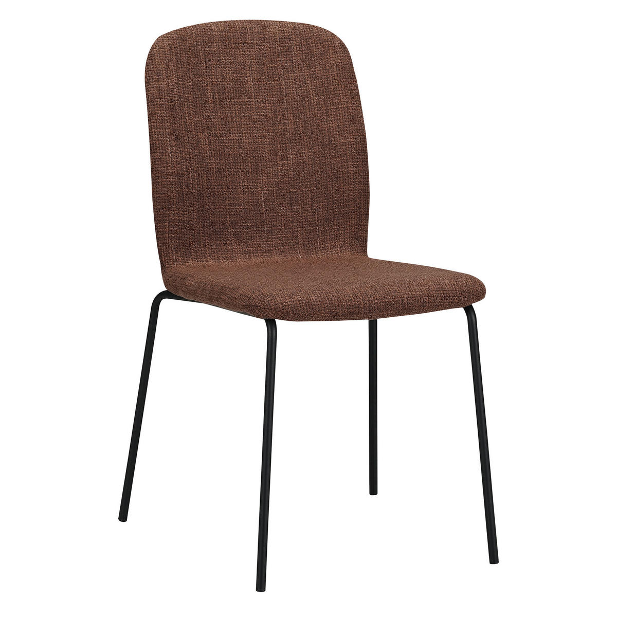 STUHL ENNA Stoffbezug Metallbeine 4er Set Braun - Braun, Textil/Metall (50/85/58cm) - Albatros