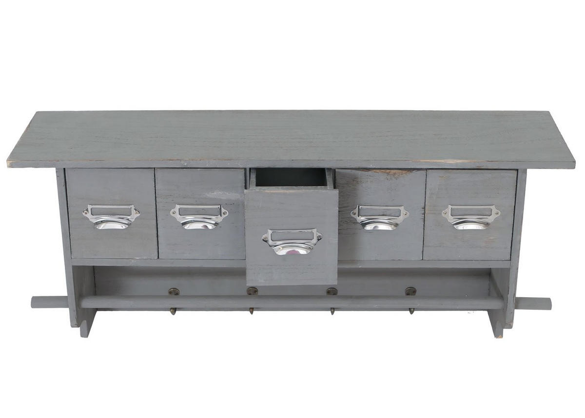 KÜCHENREGAL 5 SCHUBLADEN Grau - Grau, Holz (65/32/13cm) - MCW