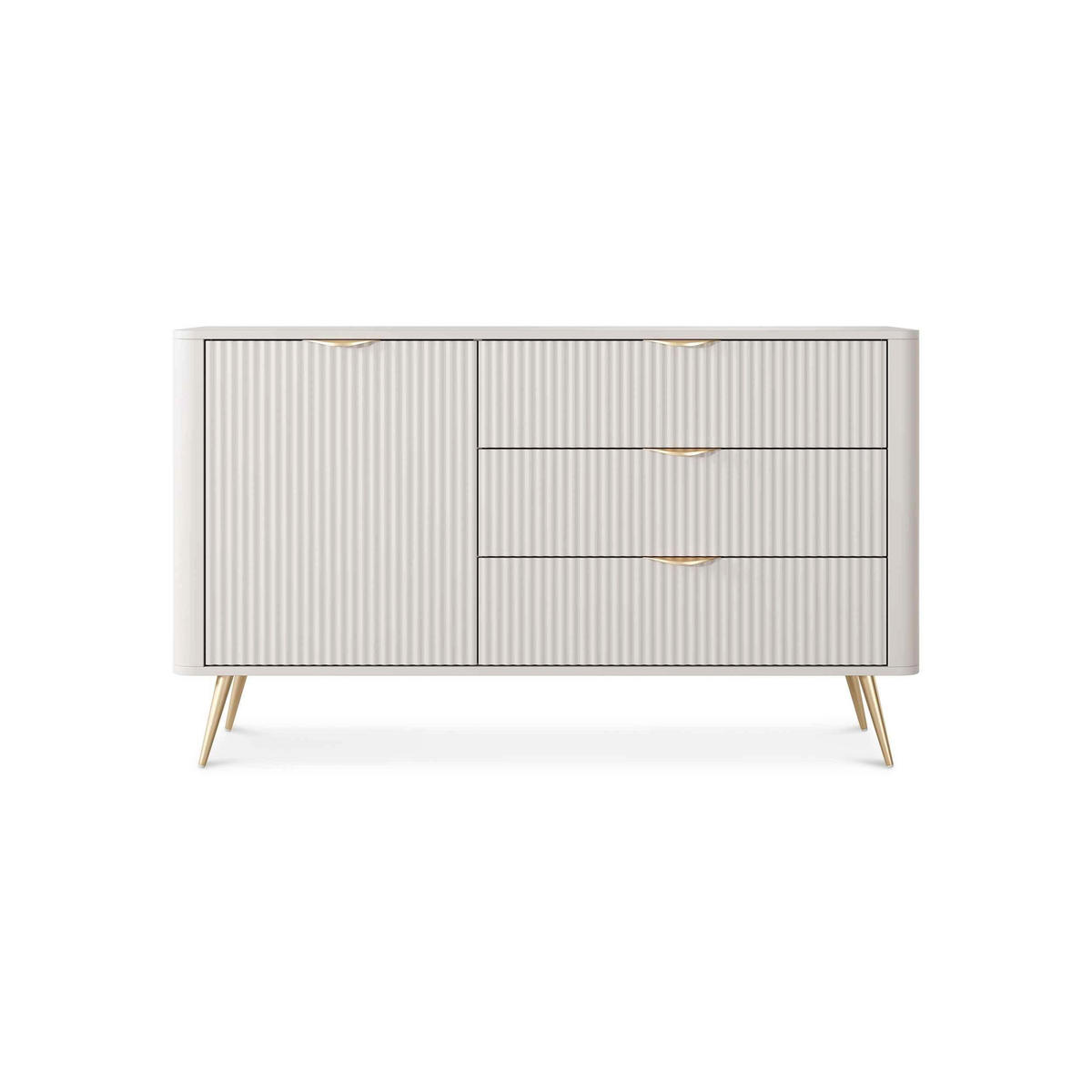 KOMMODE Laanti Beige - Hellgrau, Holzwerkstoff (138.2/81.2/38cm) - Pillovely
