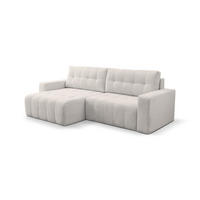 ECKSOFA Masina Weiß, Schlafsofa aus Cordstoff - Weiß, Holzwerkstoff (245/143cm) - Bettso