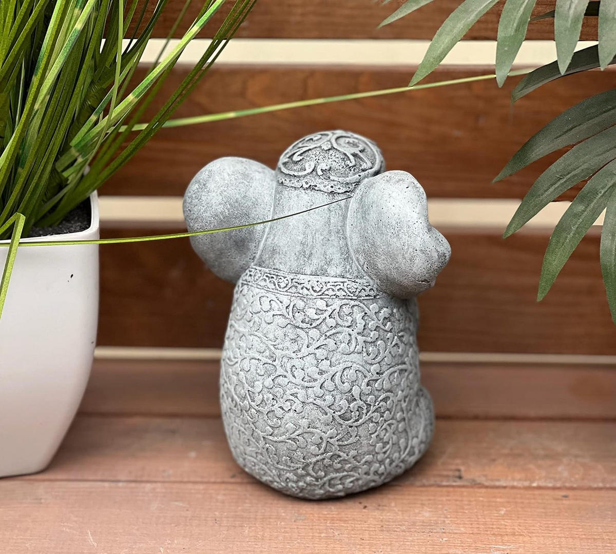 STEINFIGUR indischer Elefant frostfest Steinguss massiv - Grau, Stein (12/14/10cm) - stoneandstyle