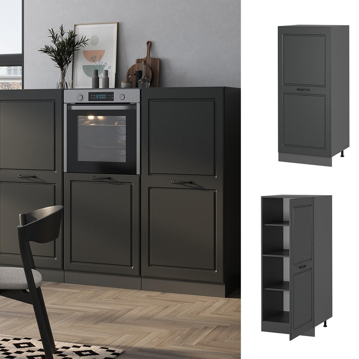 DULAP ÎNALT R-Line Casă de țară antracit 60 cm - antracit, compozit lemnos (60/143/57cm) - Vicco