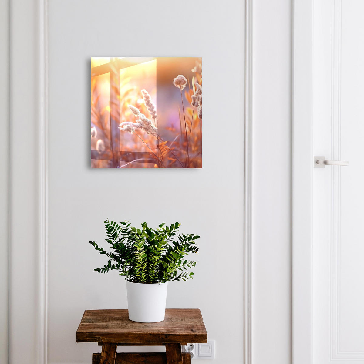 SCHLÜSSELBOX Schwarz 30x30 cm- Türöffnung nach rechts - Sonnenuntergang - Orange, Metall (30/30/5cm) - TULUP