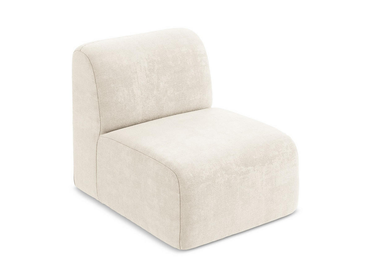 SOFAELEMENT Chenille Stoff Beige - Creme/Schwarz, Holzwerkstoff/Kunststoff (70/75/94cm) - Makamii