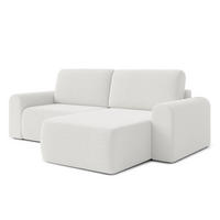 ECKSOFA L Form Otterton Creme 250/180/95 cm Rechts mit Schlaffunktion - Creme/Schwarz, Kunststoff/Textil (250/180cm) - AX Living