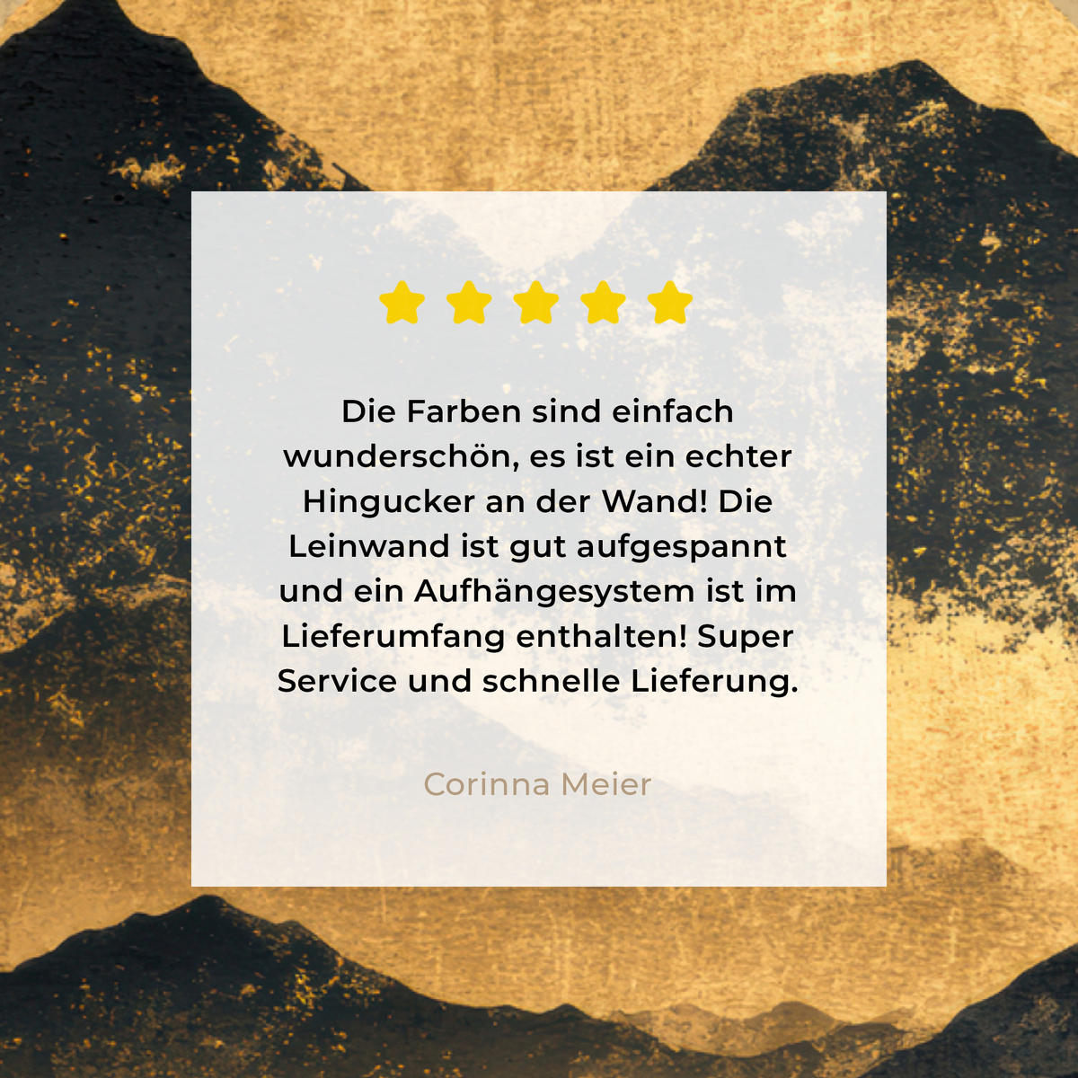 LEINWANDBILD Goldene Berge bei Mondschein Wandbilder 80x60 cm - Goldfarben, Textil (80/60cm) - MuchoWow